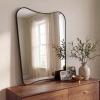 JONATHAN Y Alfie 24 in. W x 36 in. H Large Irregular Metal Framed Wall Mounted Mirror, Black (MIR216B)
