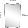 JONATHAN Y Alfie 24 in. W x 36 in. H Large Irregular Metal Framed Wall Mounted Mirror, Black (MIR216B)