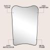 JONATHAN Y Alfie 24 in. W x 36 in. H Large Irregular Metal Framed Wall Mounted Mirror, Black (MIR216B)