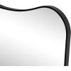 JONATHAN Y Alfie 24 in. W x 36 in. H Large Irregular Metal Framed Wall Mounted Mirror, Black (MIR216B)