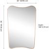 JONATHAN Y Alfie 24 in. W x 36 in. H Large Irregular Metal Framed Wall Mounted Mirror, Gold (MIR216A)