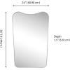 JONATHAN Y Alfie 24 in. W x 36 in. H Large Irregular Metal Framed Wall Mounted Mirror with Flat Bottom, Nickel (MIR212B)