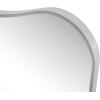 JONATHAN Y Alfie 24 in. W x 36 in. H Large Irregular Metal Framed Wall Mounted Mirror with Flat Bottom, Nickel (MIR212B)