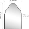 JONATHAN Y Alora 24 in. W x 36 in. H Medium Top Arch Metal Framed Wall Mounted Mirror, Nickel (MIR214C)(Black)