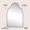 JONATHAN Y Alora 24 in. W x 36 in. H Medium Top Arch Metal Framed Wall Mounted Mirror, Nickel (MIR214C)(Black)