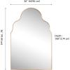 JONATHAN Y Alora 24 in. W x 36 in. H Medium Top Arch Metal Framed Wall Mounted Mirror, Nickel (MIR214C)(Gold)