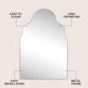 JONATHAN Y Alora 24 in. W x 36 in. H Medium Top Arch Metal Framed Wall Mounted Mirror, Nickel (MIR214C)(Gold)