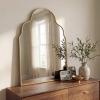 JONATHAN Y Alora 24 in. W x 36 in. H Medium Top Arch Metal Framed Wall Mounted Mirror, Nickel (MIR214C)(Gold)