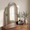 JONATHAN Y Alora 24 in. W x 36 in. H Medium Top Arch Metal Framed Wall Mounted Mirror, Nickel (MIR214C)(Nickel)