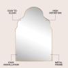 JONATHAN Y Alora 24 in. W x 36 in. H Medium Top Arch Metal Framed Wall Mounted Mirror, Nickel (MIR214C)(Nickel)