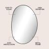 JONATHAN Y Aurelia 24 in. W x 36 in. H Medium Irregular Oval Metal Framed Wall Mounted Mirror, Gold (MIR213A)(Black)