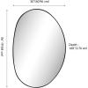 JONATHAN Y Aurelia 24 in. W x 36 in. H Medium Irregular Oval Metal Framed Wall Mounted Mirror, Gold (MIR213A)(Black)