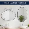 JONATHAN Y Aurelia 24 in. W x 36 in. H Medium Irregular Oval Metal Framed Wall Mounted Mirror, Gold (MIR213A)(Black)