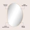 JONATHAN Y Aurelia 24 in. W x 36 in. H Medium Irregular Oval Metal Framed Wall Mounted Mirror, Gold (MIR213A)(Gold)