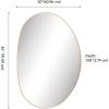 JONATHAN Y Aurelia 24 in. W x 36 in. H Medium Irregular Oval Metal Framed Wall Mounted Mirror, Gold (MIR213A)(Gold)