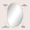 JONATHAN Y Aurelia 24 in. W x 36 in. H Medium Irregular Oval Metal Framed Wall Mounted Mirror, Gold (MIR213A)(Nickel)