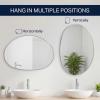 JONATHAN Y Aurelia 24 in. W x 36 in. H Medium Irregular Oval Metal Framed Wall Mounted Mirror, Gold (MIR213A)(Nickel)