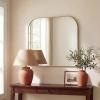 JONATHAN Y Aveline 38 in. W x 32 in. H Large Top Arched Rectangular Metal Framed Wall Mounted Mirror, Gold (MIR210C)(Gold)