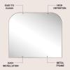 JONATHAN Y Aveline 38 in. W x 32 in. H Large Top Arched Rectangular Metal Framed Wall Mounted Mirror, Gold (MIR210C)(Nickel)