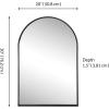 JONATHAN Y Elodie 20 in. W x 30 in. H Small Arched Metal Framed Wall Mounted Mirror, Black (MIR207A)