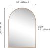 JONATHAN Y Elodie 26 in. W x 38 in. H Medium Arched Metal Framed Wall Mounted Mirror, Gold (MIR208C)