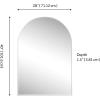 JONATHAN Y Elodie 28 in. W x 40 in. H Large Arched Metal Framed Wall Mounted Mirror, Nickel (MIR209B)