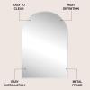JONATHAN Y Elodie 28 in. W x 40 in. H Large Arched Metal Framed Wall Mounted Mirror, Nickel (MIR209B)
