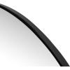JONATHAN Y Solstice 42 in. W x 23 in. H Large Half Circle Metal Framed Wall Mounted Mirror, Black (MIR211A)(Black)