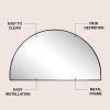 JONATHAN Y Solstice 42 in. W x 23 in. H Large Half Circle Metal Framed Wall Mounted Mirror, Black (MIR211A)(Black)