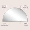 JONATHAN Y Solstice 42 in. W x 23 in. H Large Half Circle Metal Framed Wall Mounted Mirror, Black (MIR211A)(Nickel)