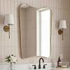 JONATHAN Y Alfie 24 in. W x 36 in. H Large Irregular Metal Framed Wall Mounted Mirror, Gold (MIR216A)