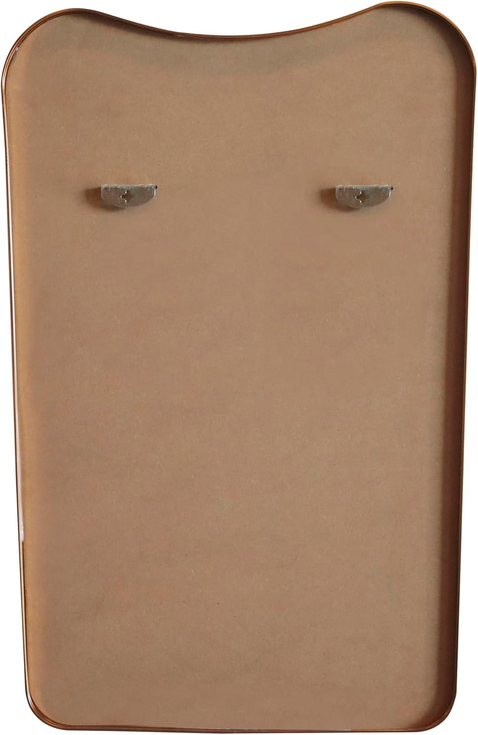 image:imageJONATHAN Y Alfie 24 in W x 36 in H Large Irregular Metal Framed Wall Mounted Mirror with Flat Bottom Gold MIR212C
