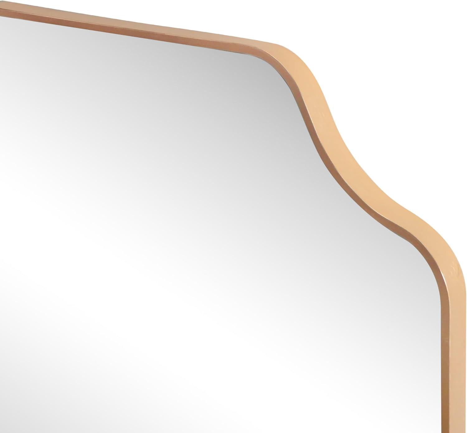 image:imageJONATHAN Y Alora 24 in W x 36 in H Medium Scalloped Rectangular Metal Framed Wall Mounted Mirror Black MIR215BGold