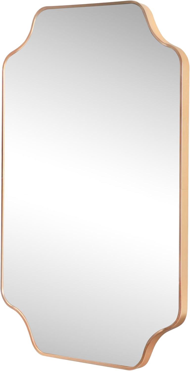 image:imageJONATHAN Y Alora 24 in W x 36 in H Medium Scalloped Rectangular Metal Framed Wall Mounted Mirror Black MIR215BGold