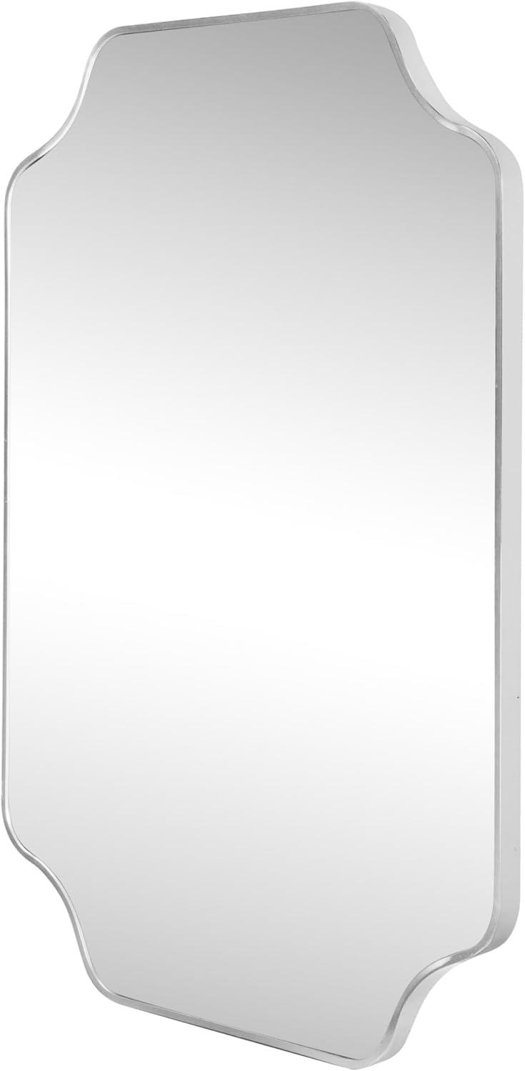 image:imageJONATHAN Y Alora 24 in W x 36 in H Medium Scalloped Rectangular Metal Framed Wall Mounted Mirror Black MIR215BNickel