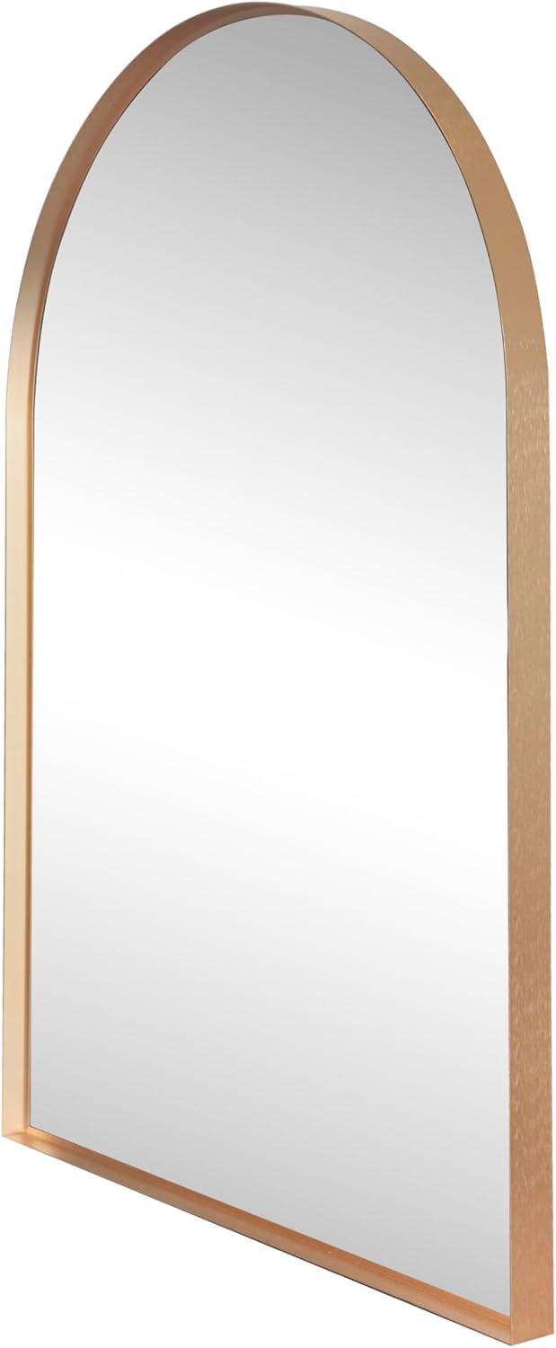 image:imageJONATHAN Y Elodie 28 in W x 40 in H Large Arched Metal Framed Wall Mounted Mirror Gold MIR209C