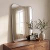 JONATHAN Y Alfie 24 in. W x 36 in. H Large Irregular Metal Framed Wall Mounted Mirror, Nickel (MIR216C)