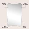 JONATHAN Y Alfie 24 in. W x 36 in. H Large Irregular Metal Framed Wall Mounted Mirror, Nickel (MIR216C)