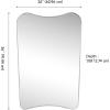 JONATHAN Y Alfie 24 in. W x 36 in. H Large Irregular Metal Framed Wall Mounted Mirror, Nickel (MIR216C)