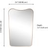 JONATHAN Y Alfie 24 in. W x 36 in. H Large Irregular Metal Framed Wall Mounted Mirror with Flat Bottom, Gold (MIR212C)