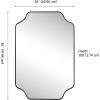 JONATHAN Y Alora 24 in. W x 36 in. H Medium Scalloped Rectangular Metal Framed Wall Mounted Mirror, Black (MIR215B)(Black)