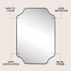 JONATHAN Y Alora 24 in. W x 36 in. H Medium Scalloped Rectangular Metal Framed Wall Mounted Mirror, Black (MIR215B)(Black)