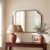 JONATHAN Y Alora 24 in. W x 36 in. H Medium Scalloped Rectangular Metal Framed Wall Mounted Mirror, Black (MIR215B)(Black)