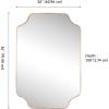 JONATHAN Y Alora 24 in. W x 36 in. H Medium Scalloped Rectangular Metal Framed Wall Mounted Mirror, Black (MIR215B)(Gold)