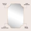 JONATHAN Y Alora 24 in. W x 36 in. H Medium Scalloped Rectangular Metal Framed Wall Mounted Mirror, Black (MIR215B)(Gold)