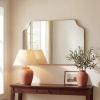 JONATHAN Y Alora 24 in. W x 36 in. H Medium Scalloped Rectangular Metal Framed Wall Mounted Mirror, Black (MIR215B)(Gold)