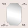 JONATHAN Y Alora 24 in. W x 36 in. H Medium Scalloped Rectangular Metal Framed Wall Mounted Mirror, Black (MIR215B)(Nickel)
