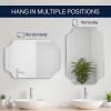 JONATHAN Y Alora 24 in. W x 36 in. H Medium Scalloped Rectangular Metal Framed Wall Mounted Mirror, Black (MIR215B)(Nickel)