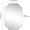 JONATHAN Y Alora 24 in. W x 36 in. H Medium Scalloped Rectangular Metal Framed Wall Mounted Mirror, Black (MIR215B)(Nickel)