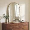 JONATHAN Y Elodie 20 in. W x 30 in. H Small Arched Metal Framed Wall Mounted Mirror, Gold (MIR207C)
